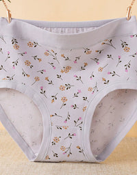 High Waist Floral Cotton Panties – Seamless Everyday Women’s Briefs