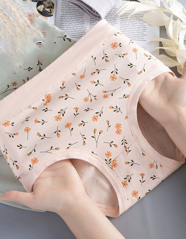Seamless Floral Brief Panties for Women – Lightweight Breathable Fit
