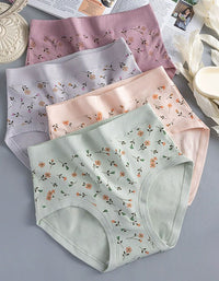Women’s Floral Cotton Seamless Panties – Soft High Waist Breathable Underwear
