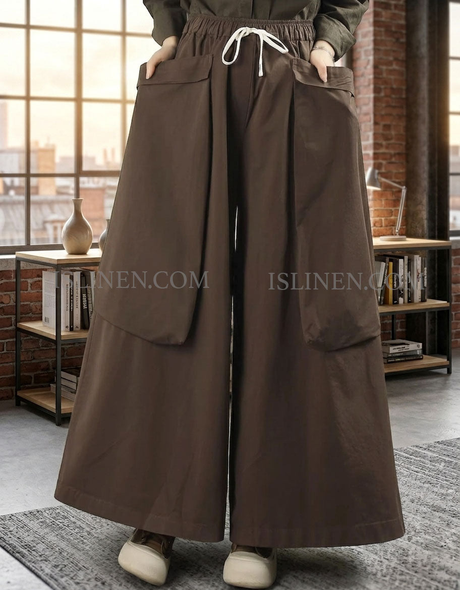 Women’s Baggy Casual Pants with Large Side Pockets