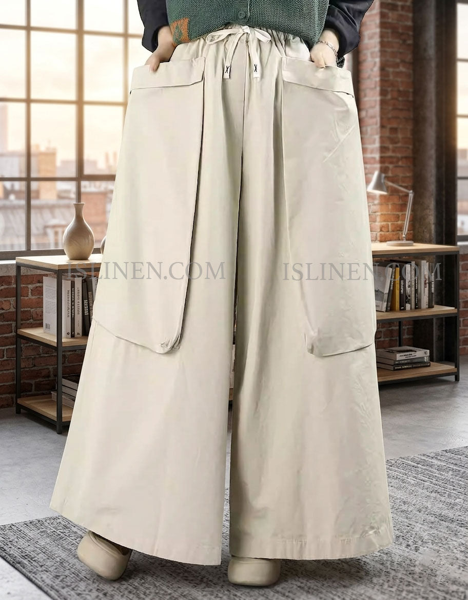 Comfortable Summer Cotton Wide Pants for Women