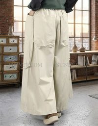 Back View of Casual Everyday Oversized Pocket Pants for Women