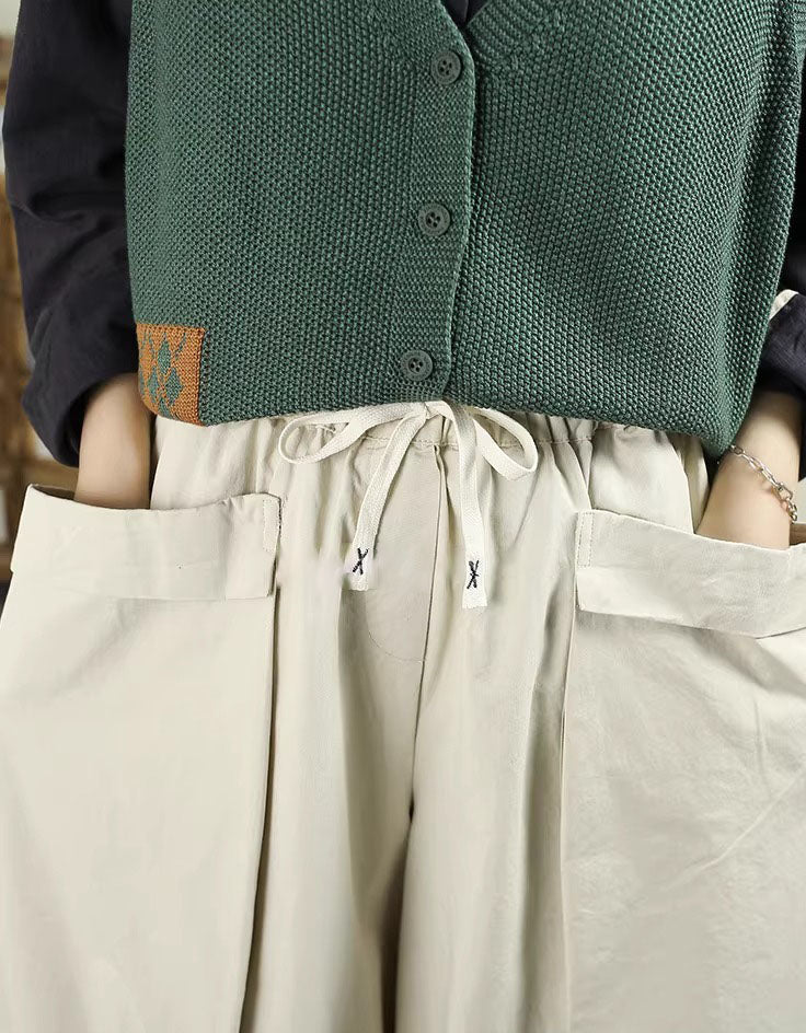 Vintage-Inspired Baggy Cotton Pants for Women
