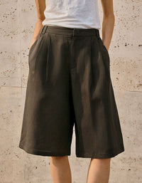 Women Summer Casual Linen Shorts Loose High Waist Pants