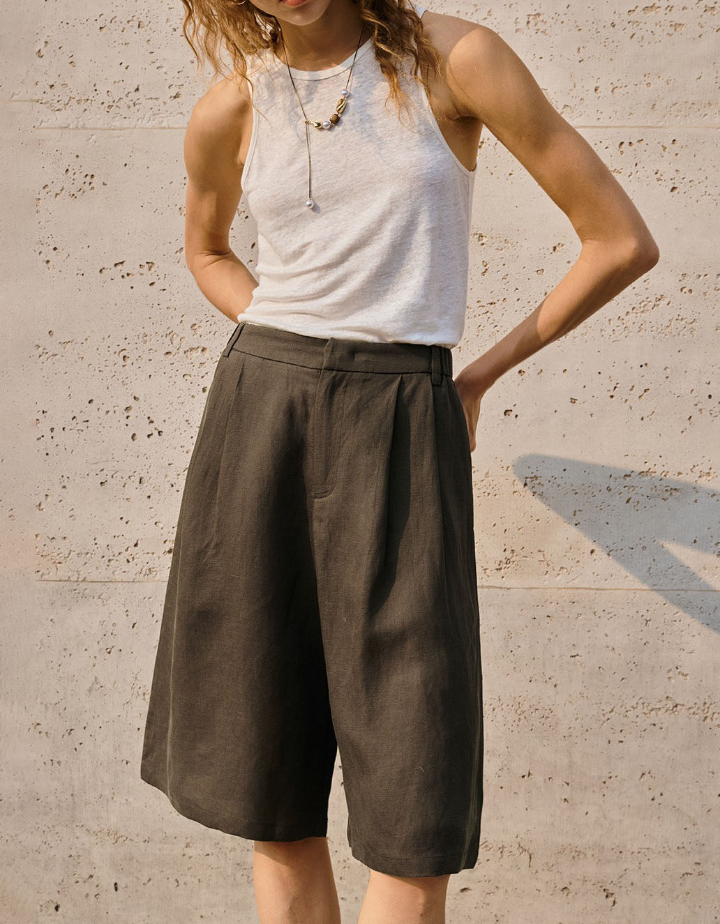 Comfortable Loose Linen Shorts with Pockets for Women
