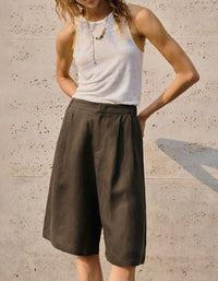 Comfortable Loose Linen Shorts with Pockets for Women