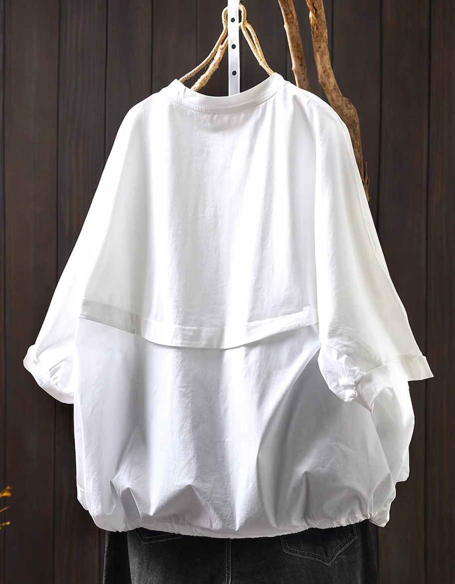 Oversized cargo pocket t shirt women loose casual top
