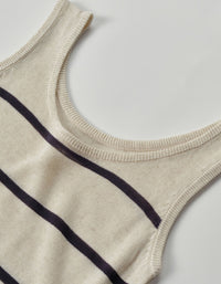 Lightweight Striped Knit Tank Top for Women