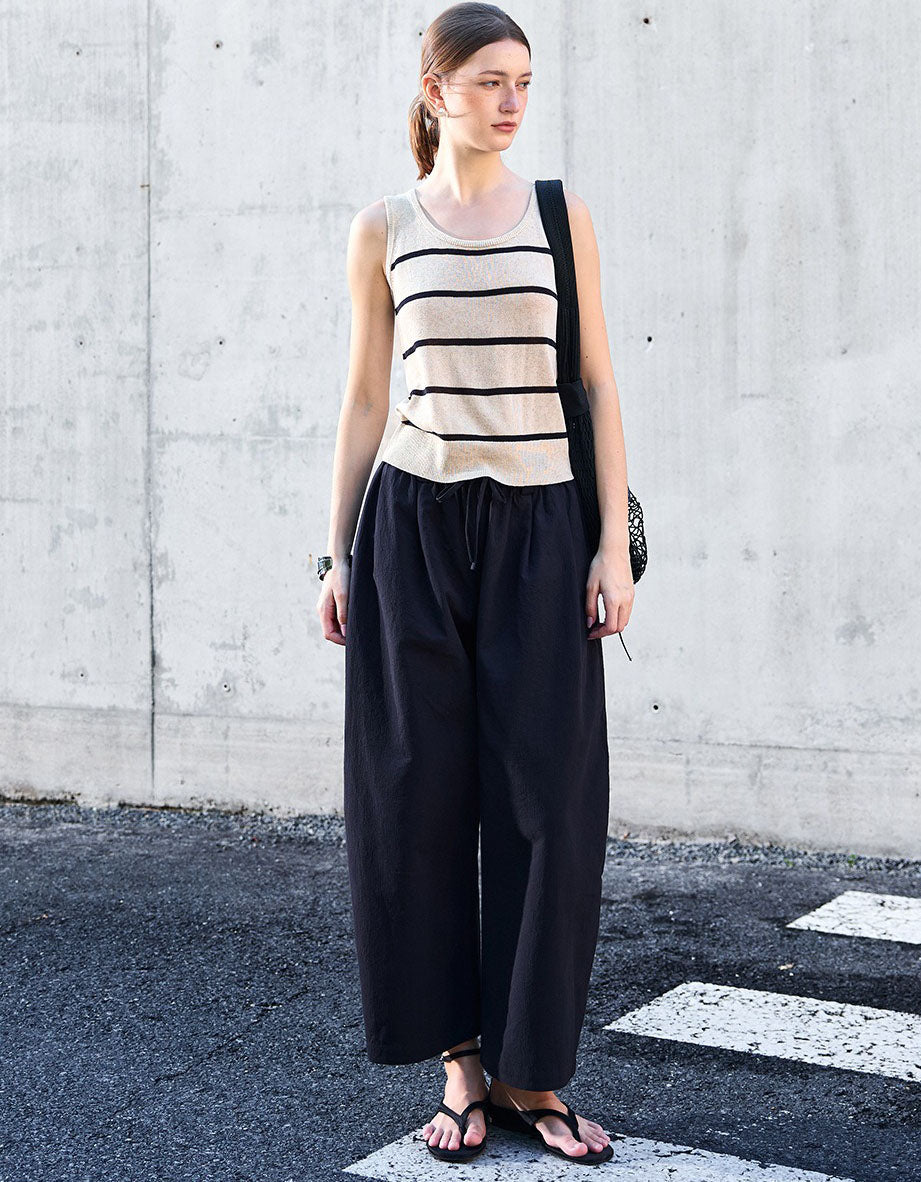 casual striped tank top women outfit