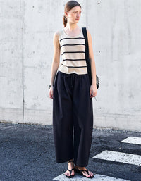 casual striped tank top women outfit