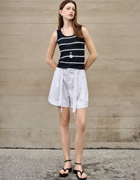 sleeveless striped knit summer top women