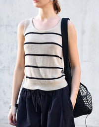 Women’s Striped Knit Tank Top Sleeveless Summer