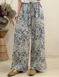 Bohemian High Waist Wide Leg Pants – Colorful Striped Casual Summer Trousers