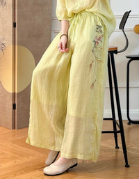 Elegant bohemian pink trousers for summer and everyday casual wear