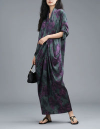 Boho Patchwork Print Loose Maxi Dress for Women