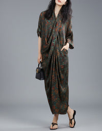 Vintage Bohemian Patchwork Kaftan Maxi Dress