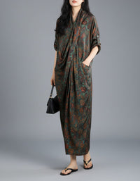 Boho Vintage Patchwork Floral Maxi Dress Women