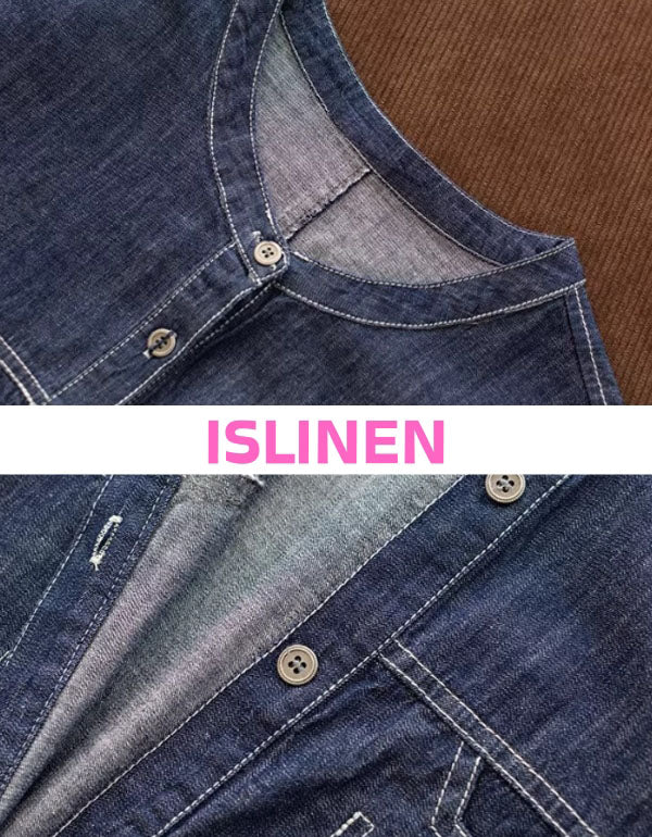 Soft washed dark denim shirt with pocket detail and loose fit design