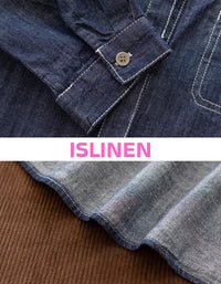 Minimal Button Front Denim Shirt for Everyday