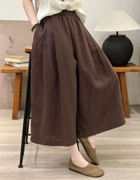 loose linen palazzo pants women minimalist style