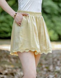 Loose fit high waist women’s lounge shorts in lightweight breathable fabric