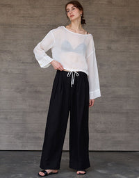 loose linen blouse women elegant everyday casual clothing