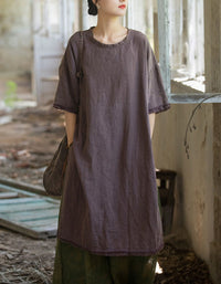 Loose fit green linen tunic top with wide leg pants