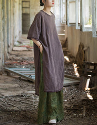 Relaxed fit linen tunic top for everyday casual outfits