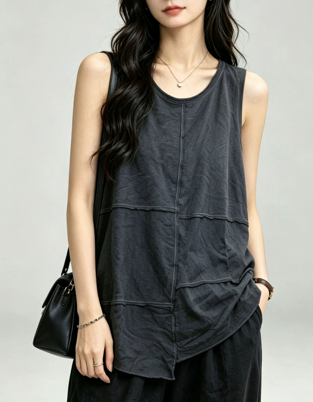 Women’s Loose Fit Boho Sleeveless Linen Blouse