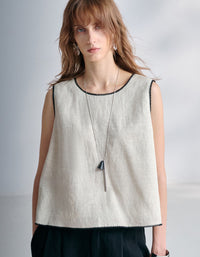 Women’s Linen Blend Sleeveless Top | Casual Summer Tank