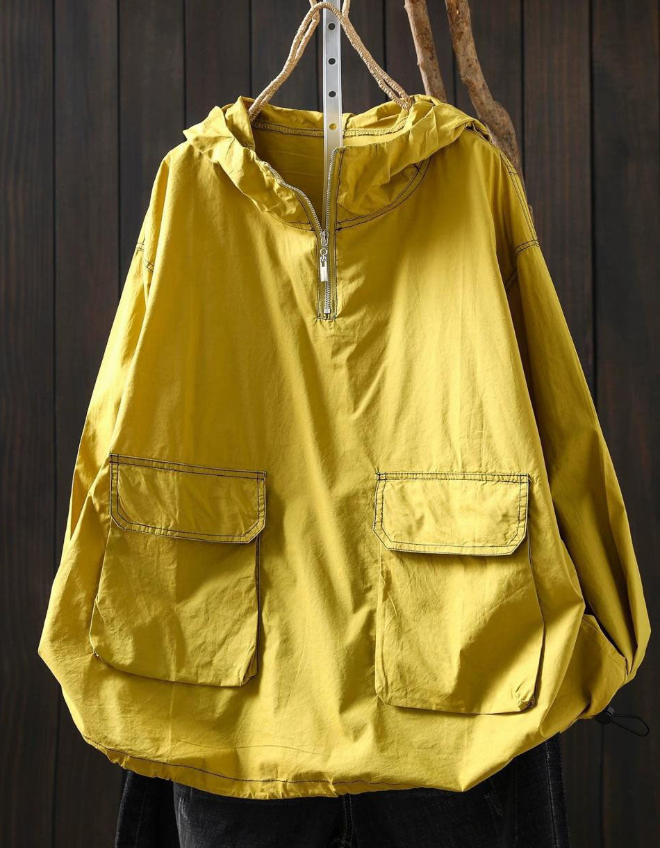 Relaxed Fit Oversized Hoodie Jacket with Long Sleeves