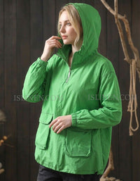 Casual Green Hoodie Jacket for Women | Loose Fit Style