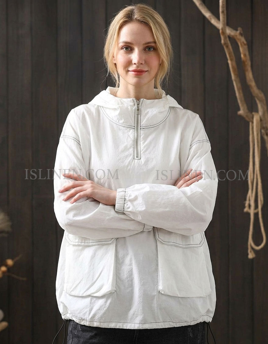 Lightweight Women’s Hoodie Jacket with Hood & Pockets