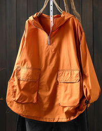 Women’s Oversized Hoodie Jacket with Front Pocket Detail