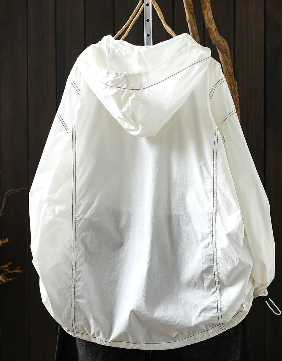 Back View of Everyday Casual Oversized Hoodie with Hood & Pockets