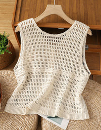 Boho Cotton Embroidery Vest – Women’s Sleeveless Button-Up Summer Blouse