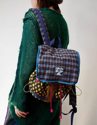 Retro Plaid Mini Backpack for Women – House Design