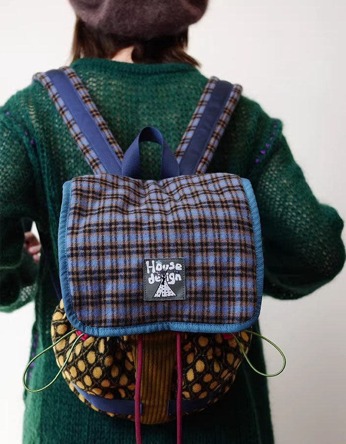 Cute Tartan Small Backpack – Vintage Style Daypack