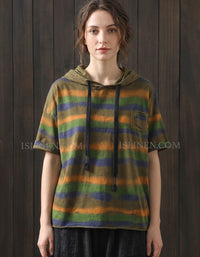Women’s Oversized Striped Hoodie Casual Loose Top