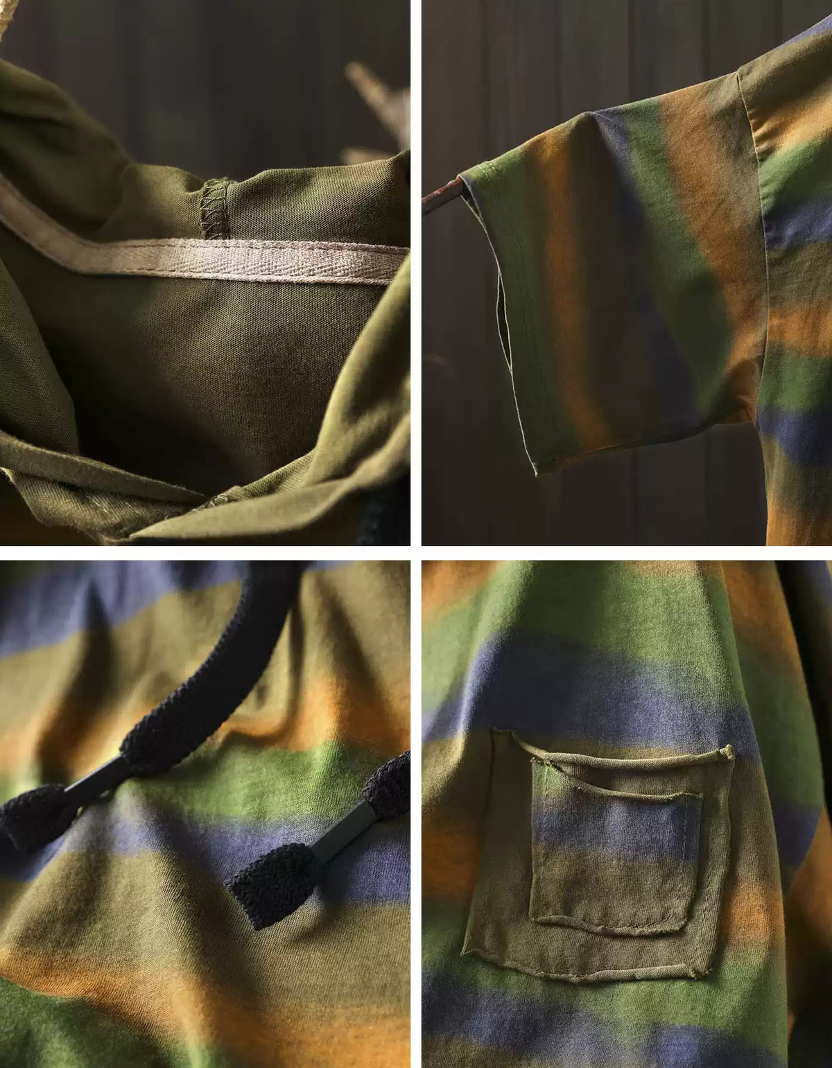 relaxed fit striped hoodie streetwear women