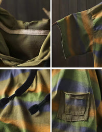 relaxed fit striped hoodie streetwear women