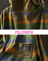 Women streetwear striped hoodie oversized comfortable top