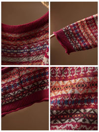 Women’s vintage Fair Isle knit button cardigan sweater