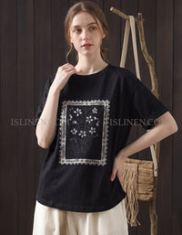 Boho Flower Print Loose Fit Women’s T-Shirt