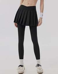 high waist white skort leggings slim stretch fit