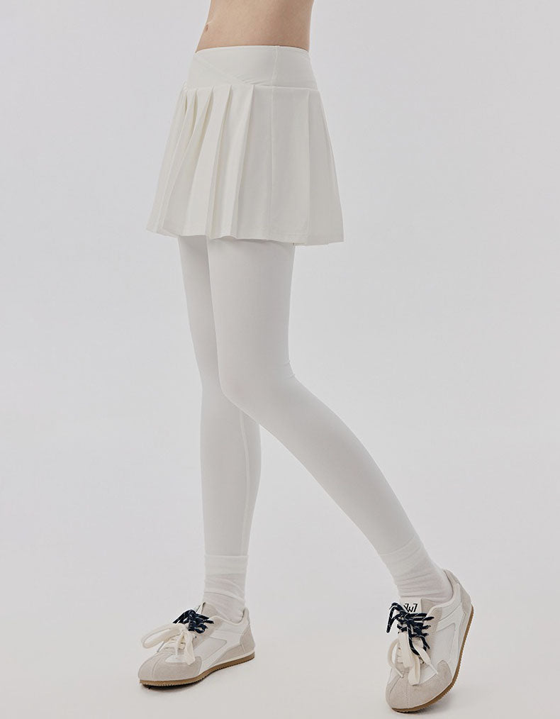 White high waist white skort leggings slim stretch fit