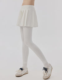 White high waist white skort leggings slim stretch fit