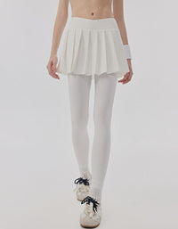 White high waist white skort leggings slim stretch fit