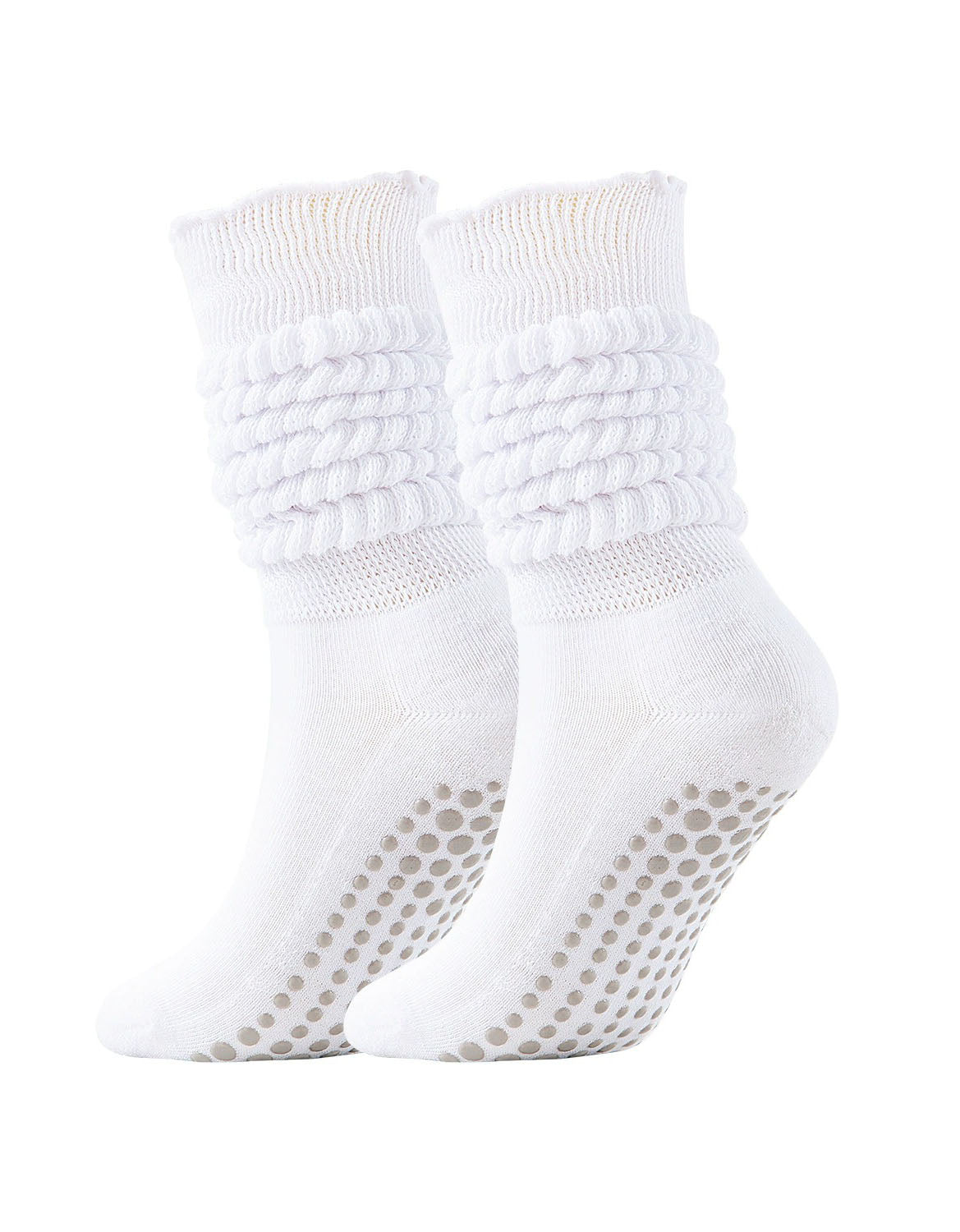 women non slip grip socks brown knit cozy winter socks