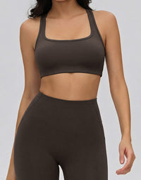Racerback sports bra back view women fitness top